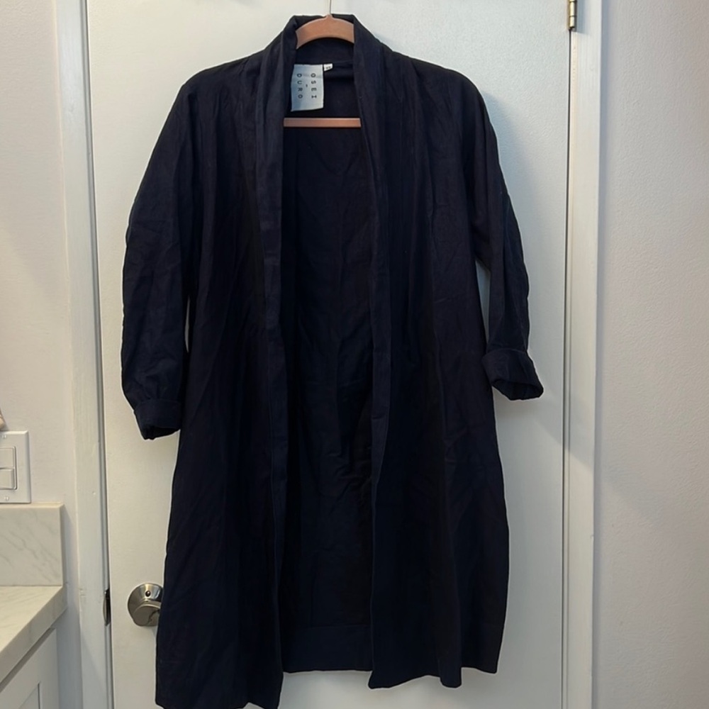 OSEI DURO Theca Coat deep organic indigo cotton